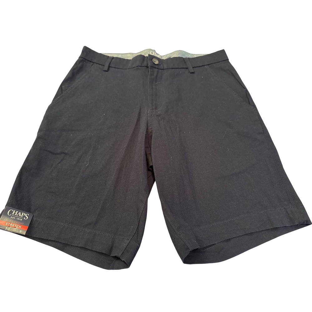 Chaps Mens Coastland Wash Flat Front Stretch‎ Shorts - Size 30 - New